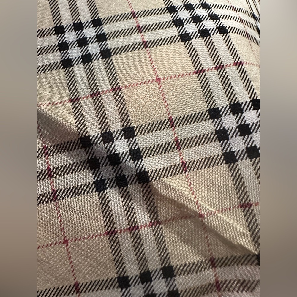 Burberry Beige Nova Check Men's handkerchief/pocket square - Picture 2 of 6